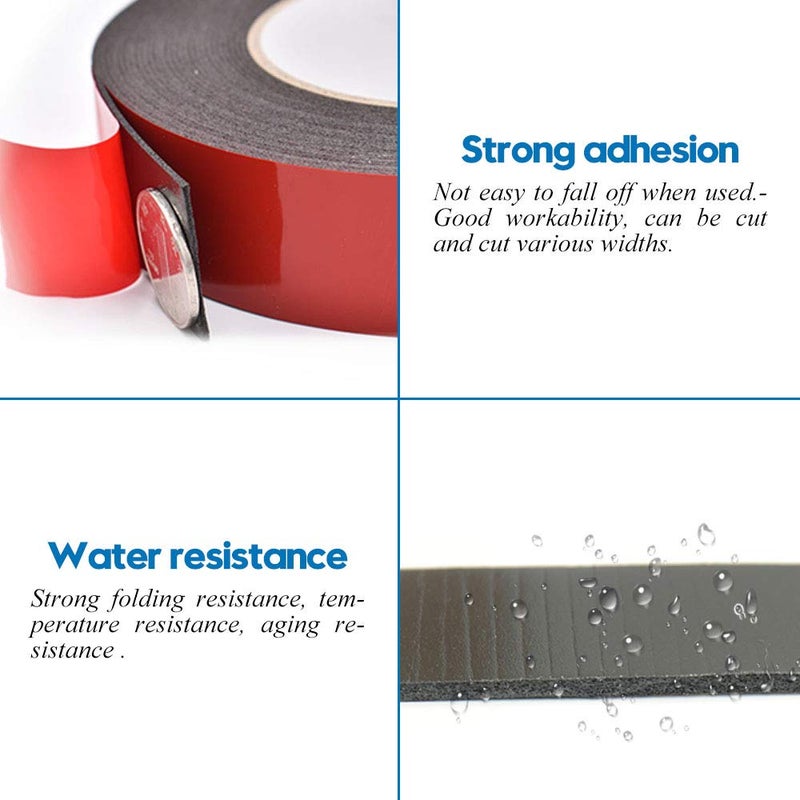 ToLanbbt Double Sided Foam Tape 1.18In x 33FT, Mounting Tape Heavy Duty, Strong Adhesive Weatherproof Seal Strips for DIY Craft Picture Poster, Car & Gap Filling Mountings, Home Office Decor (Black) - Image 4